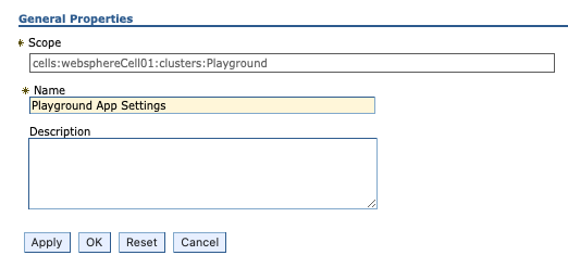 WAS - change resource environment properties
