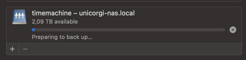 Time Machine progress bar