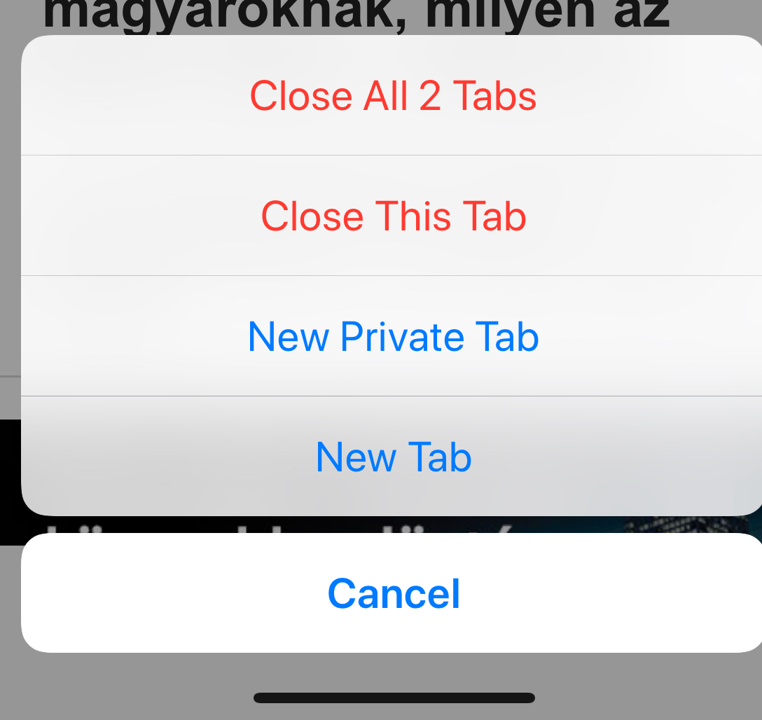Safari lapok bezárása